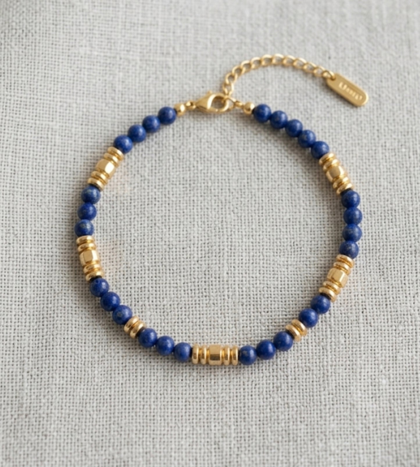 Bracelet "Azuréa" – Acier Inoxydable doré & Lapis-lazuli