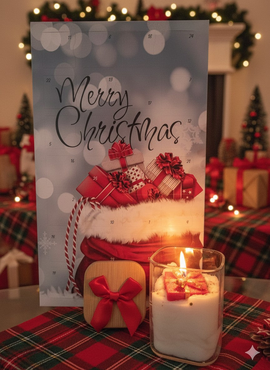 🎄 Calendrier de l’Avent – Fondants Parfumés & Bougie Cadeau Magique