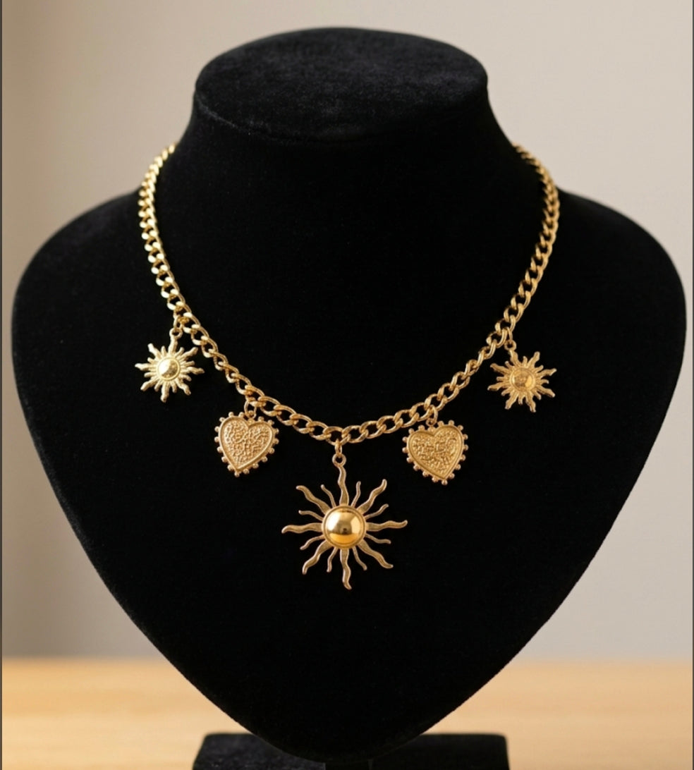 Collier "Solaria" – Acier Inoxydable doré