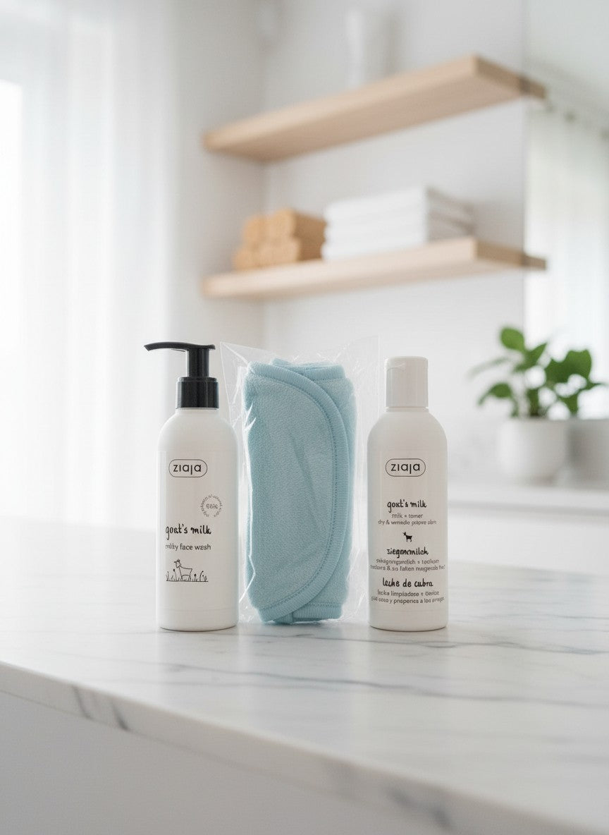 Lot Soin Visage au Lait de Chèvre – Nettoyage, Hydratation & Douceur