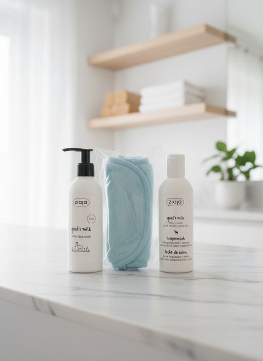 Lot Soin Visage au Lait de Chèvre – Nettoyage, Hydratation & Douceur