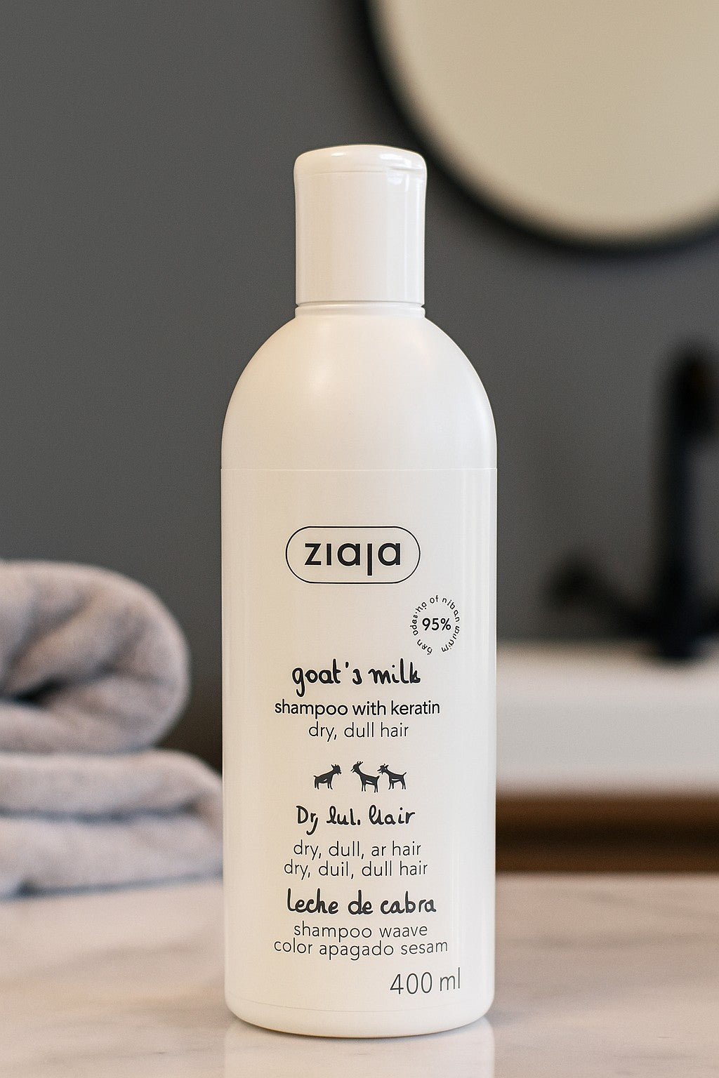 Shampoing Kératine & Lait de chèvre 400 ml