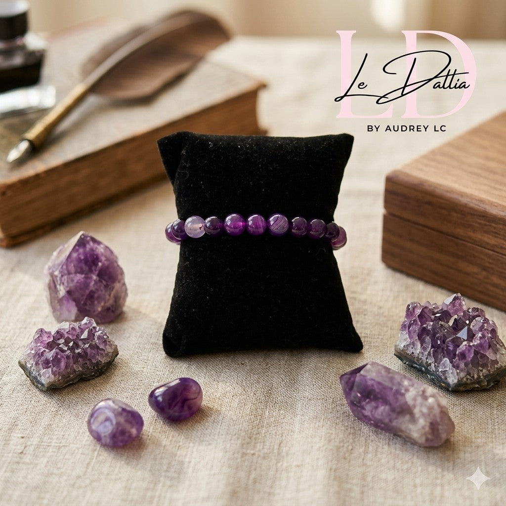 Bracelet "L’Alliance de Paix" — Améthyste Naturelle & Équilibre Mental