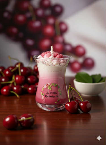 Bougie verrine "Cerise"