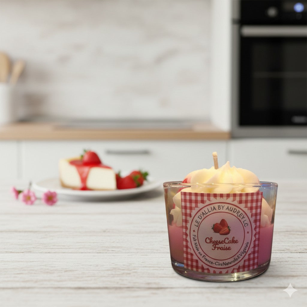 Bougie "Cheese-cake Fraise"
