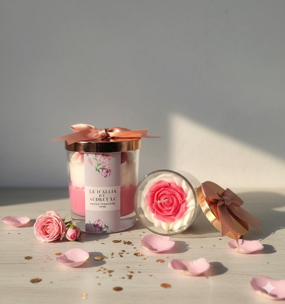 Bougie Nœud Rose éternelle