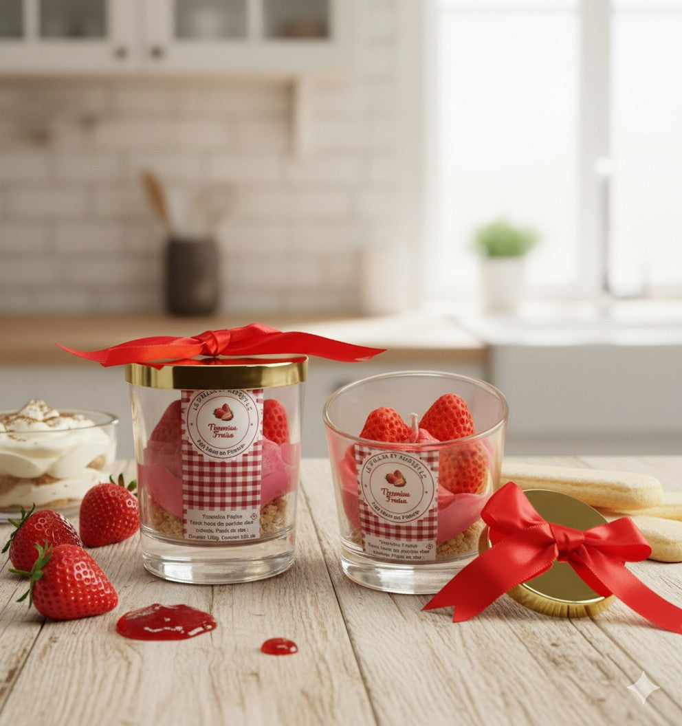 Bougie Nœud Tiramisu Fraise