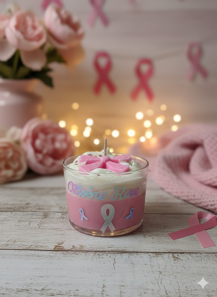 Bougie Octobre Rose – Édition Solidaire & Glamour