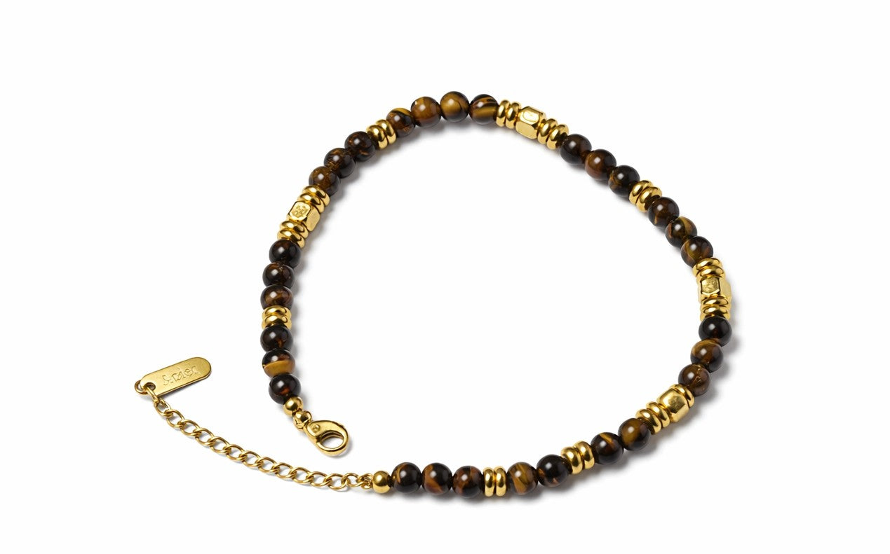 Bracelet "L'Impérium" – Acier Inoxydable doré & Oeil du tigre
