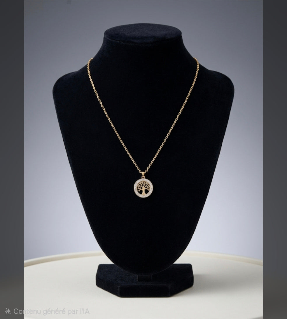 Collier "Eveil Sacré" – Acier Inoxydable doré