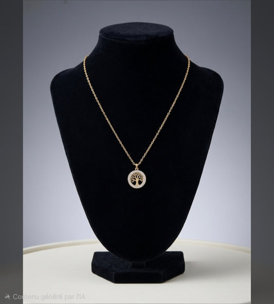 Collier "Eveil Sacré" – Acier Inoxydable doré