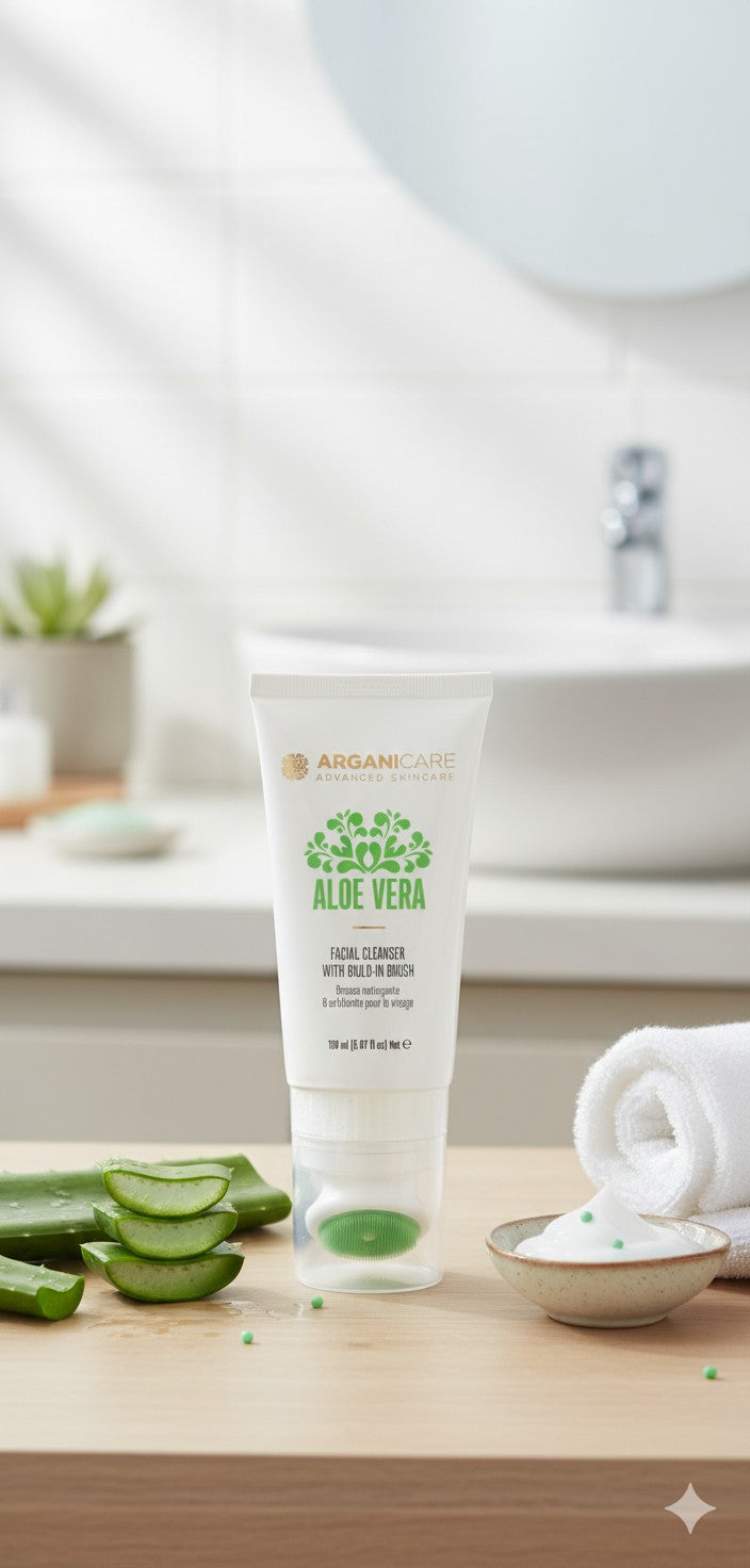 Nettoyant visage avec brosse - Aloe Vera