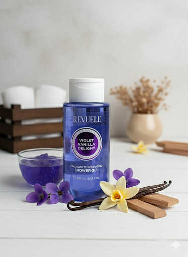 Gel de Douche Vanille, Violette Sucrée, Bois de Santal - 400ml